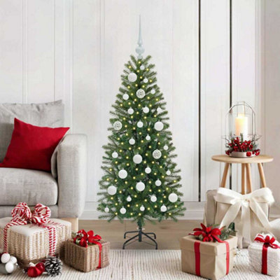 B&Q -  Artificial Christmas Tree With 150 Leds Green 120 Cm Pe And Pvc