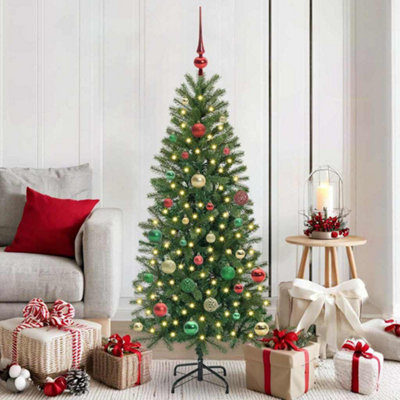 B&Q -  Artificial Christmas Tree With 150 Leds Green 150 Cm Pe And Pvc
