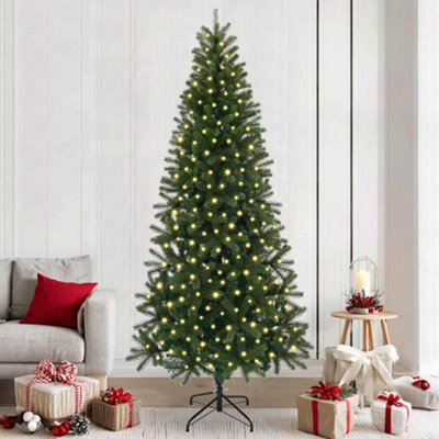 Vidaxl Artificial Christmas Tree With 300 Leds Green 240 Cm Pe And Pvc