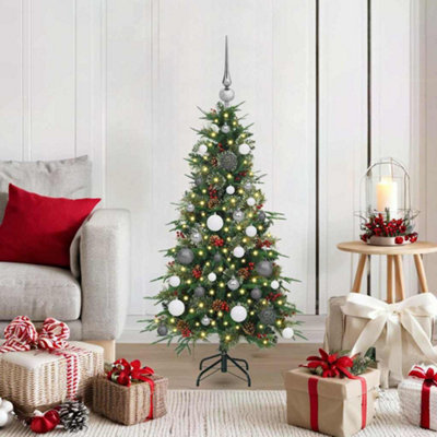 Vidaxl Green Artificial Hinged Christmas Tree 120 Cm Pe And Pvc