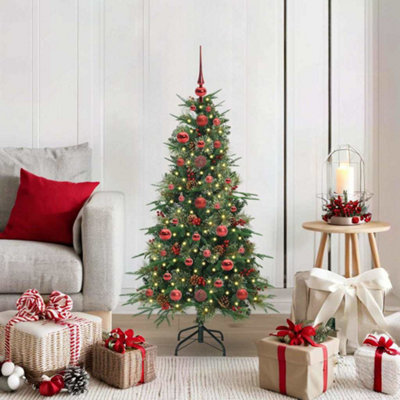 Vidaxl Green Artificial Hinged Christmas Tree 120 Cm Pe And Pvc