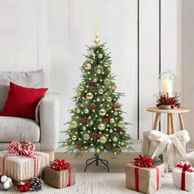 Vidaxl Artificial Hinged Christmas Tree Green 120 Cm Pe And Pvc