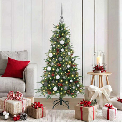 Vidaxl Green Artificial Hinged Christmas Tree 150 Cm Pe And Pvc