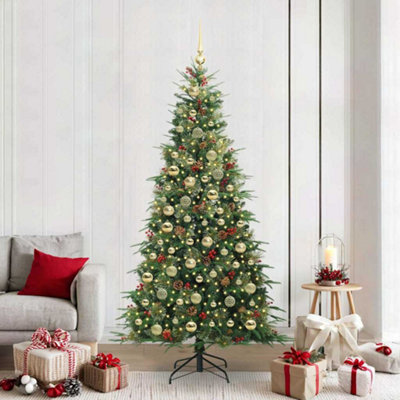 Vidaxl Green Artificial Hinged Christmas Tree 210 Cm Pe And Pvc