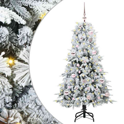B&Q -  Artificial Hinged Christmas Tree White 150 Cm Pe And Pvc