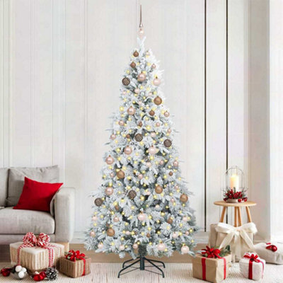 Vidaxl Green Artificial Hinged Christmas Tree 210 Cm Pe And Pvc