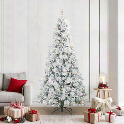 Vidaxl Artificial Hinged Christmas Tree White 210 Cm Pe And Pvc