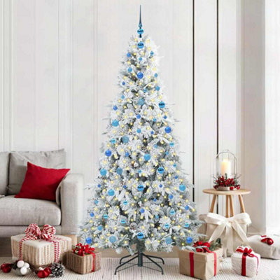 Vidaxl Artificial Hinged Christmas Tree White 210 Cm Pe And Pvc