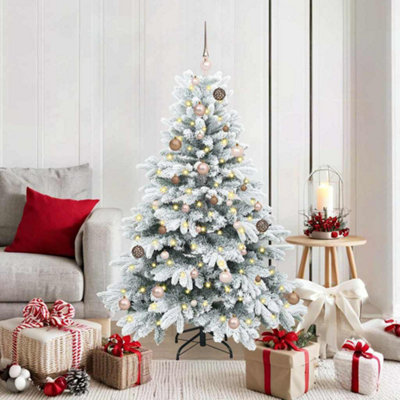 B&Q -  Artificial Christmas Tree With 150 Leds White 150 Cm Pe And Pvc