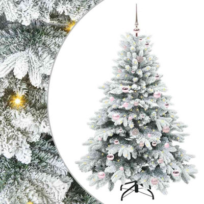 B&Q -  Artificial Christmas Tree With 150 Leds White 150 Cm Pe And Pvc