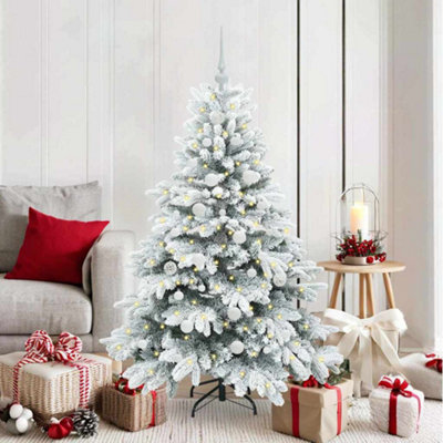 B&Q -  Artificial Christmas Tree With 150 Leds White 150 Cm Pe And Pvc