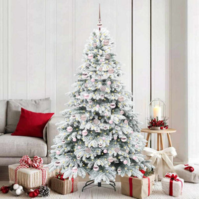 Vidaxl Artificial Christmas Tree With 300 Leds White 180 Cm Pe And Pvc from B&Q