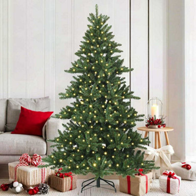 Vidaxl Artificial Hinged Christmas Tree With 300 Leds 180 Cm Pvc