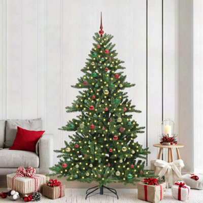 Vidaxl Artificial Hinged Christmas Tree With 300 Leds 210 Cm Pvc