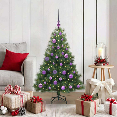 Vidaxl Artificial Christmas Tree With 150 Leds Green 120 Cm Pe And Pvc
