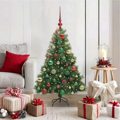 B&Q -  Artificial Christmas Tree With 150 Leds Green 120 Cm Pe And Pvc