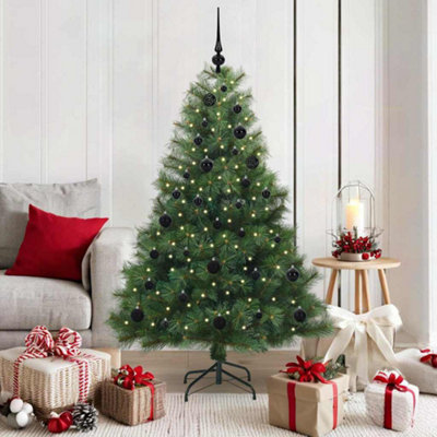 B&Q -  Artificial Christmas Tree With 150 Leds Green 150 Cm Pe And Pvc