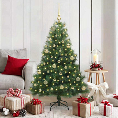 B&Q -  Artificial Christmas Tree With 150 Leds Green 150 Cm Pe And Pvc