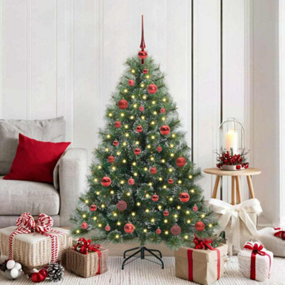 B&Q -  Artificial Christmas Tree With 150 Leds Green 150 Cm Pe And Pvc