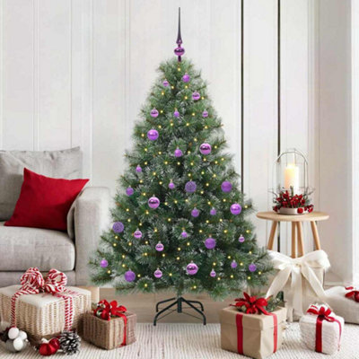 Vidaxl Artificial Christmas Tree With 150 Leds Green 150 Cm Pe And Pvc - Image 3