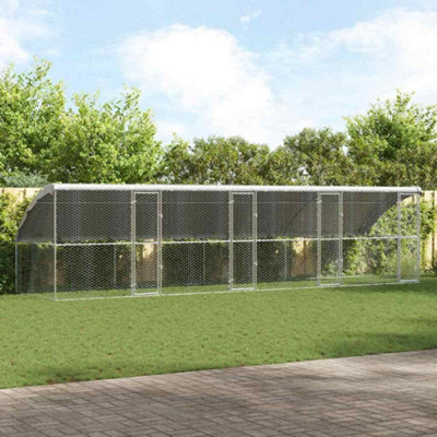 B&Q -  Dog Kennel 4 Pcs Silver 8 X 2 X 2 M Galvanised Steel