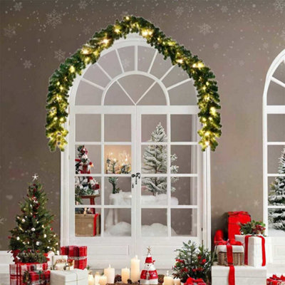 B&Q -  Christmas Garland With 600 Leds 2 Pcs Green Pvc