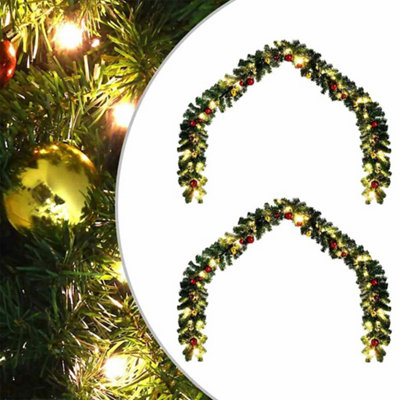 Vidaxl Green Christmas Garland With 600 Leds Pcs Pvc Size 2