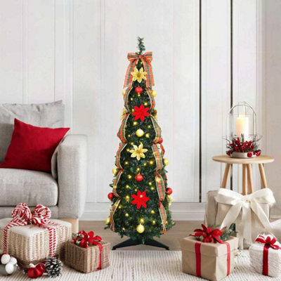 B&Q -  Artificial Christmas Tree With 50 Leds Green 120 Cm Pvc