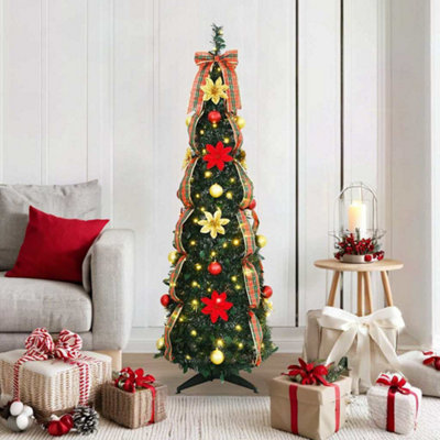 B&Q -  Artificial Christmas Tree With 100 Leds Green 150 Cm Pvc