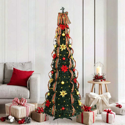 Vidaxl Artificial Christmas Tree With 150 Leds Green 180 Cm Pvc from B&Q