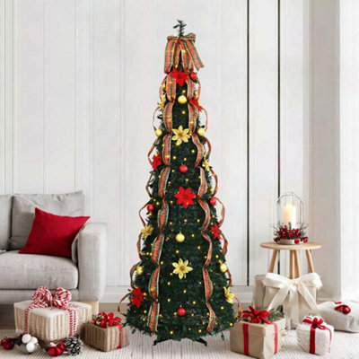 Vidaxl Artificial Christmas Tree With 200 Leds Green 210 Cm Pvc from B&Q