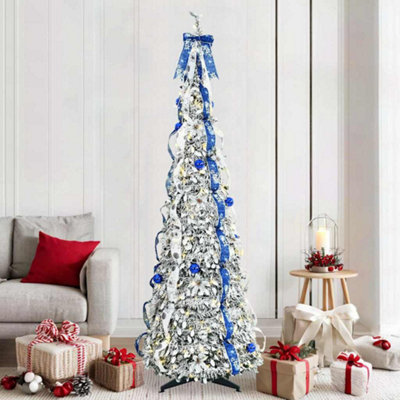Vidaxl Artificial Christmas Tree With 200 Leds White 210 Cm Pvc from B&Q