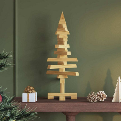 Vidaxl Wooden Christmas Tree With Stand Brown 60 Cm Solid Pine Wood from B&Q