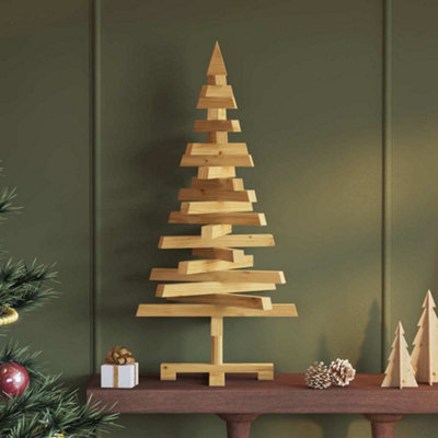 Vidaxl Brown Christmas Trees With Stand 90 Cm Solid Pine Wood