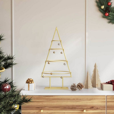 B&Q -  Metal Christmas Tree With Stand Gold 60 Cm Powder-Coated Steel