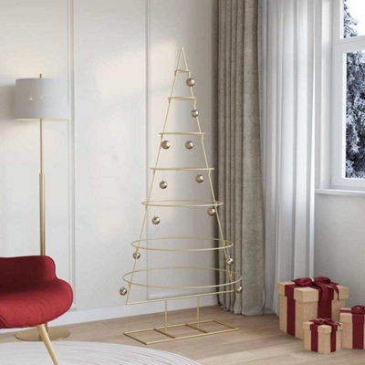 B&Q -  Metal Christmas Tree With Stand Gold 180 Cm Powder-Coated Steel