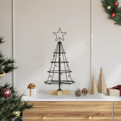 Vidaxl Black Christmas Cone Tree With Stand 60 Cm Steel
