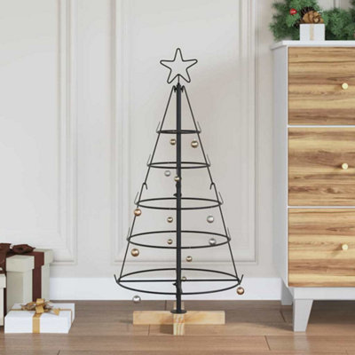 Vidaxl Christmas Cone Tree With Stand Black 90 Cm Steel - Image 3