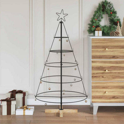 B&Q -  Christmas Cone Tree With Stand Black 125 Cm Steel