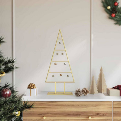B&Q -  Metal Christmas Tree With Stand Gold 60 Cm Powder-Coated Steel
