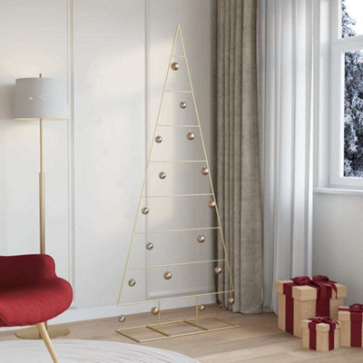 Vidaxl Gold Metal Christmas Tree With Stand 210 Cm Powder-Coated Steel
