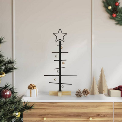 Vidaxl Black Metal Christmas Tree With Stand 60 Cm Powder-Coated Steel