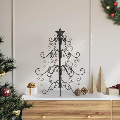 Vidaxl Black Metal Christmas Tree With Stand 60 Cm Powder-Coated Steel