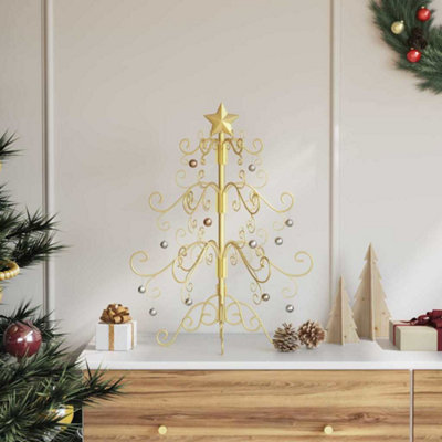 Vidaxl Gold Metal Christmas Tree With Stand 60 Cm Powder-Coated Steel