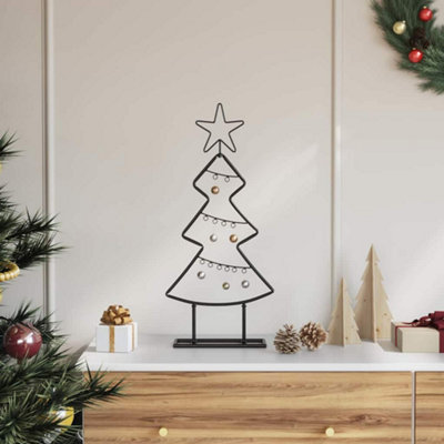 B&Q -  Metal Christmas Tree With Stand Black 60 Cm Steel