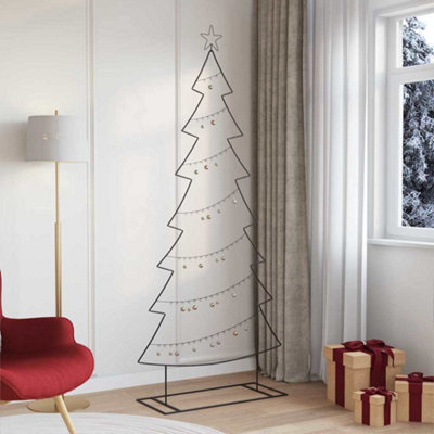 vidaXL Metal Christmas Tree Black 210 cm Steel - Image 4