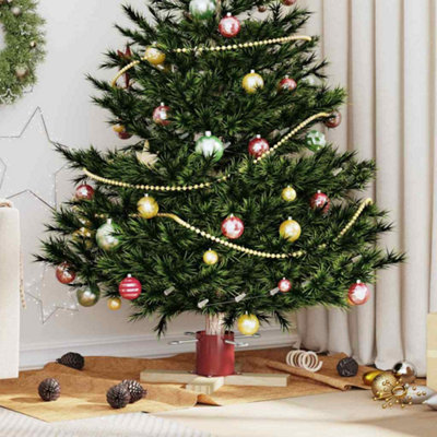 Vidaxl Christmas Tree Stand 1.73 Red 50 X 50 X 16 Cm Solid Pine Wood from B&Q