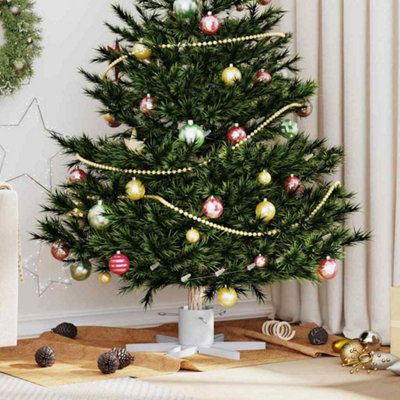 Vidaxl White Christmas Tree Stand 49 X 49 X 15.5 Cm Steel Size 1.73