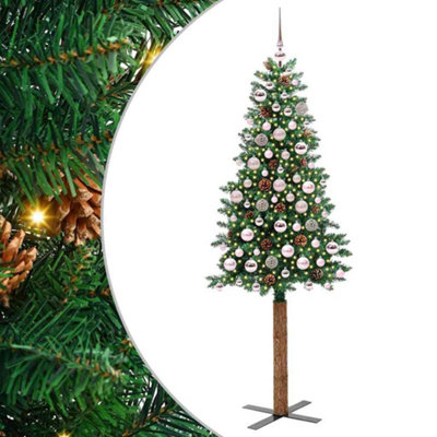 Vidaxl Slim Christmas Tree Green 180 Cm Pvc And Solid Pine Wood from B&Q