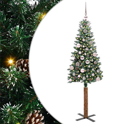 Vidaxl Slim Christmas Tree Green 150 Cm Pvc And Solid Pine Wood from B&Q